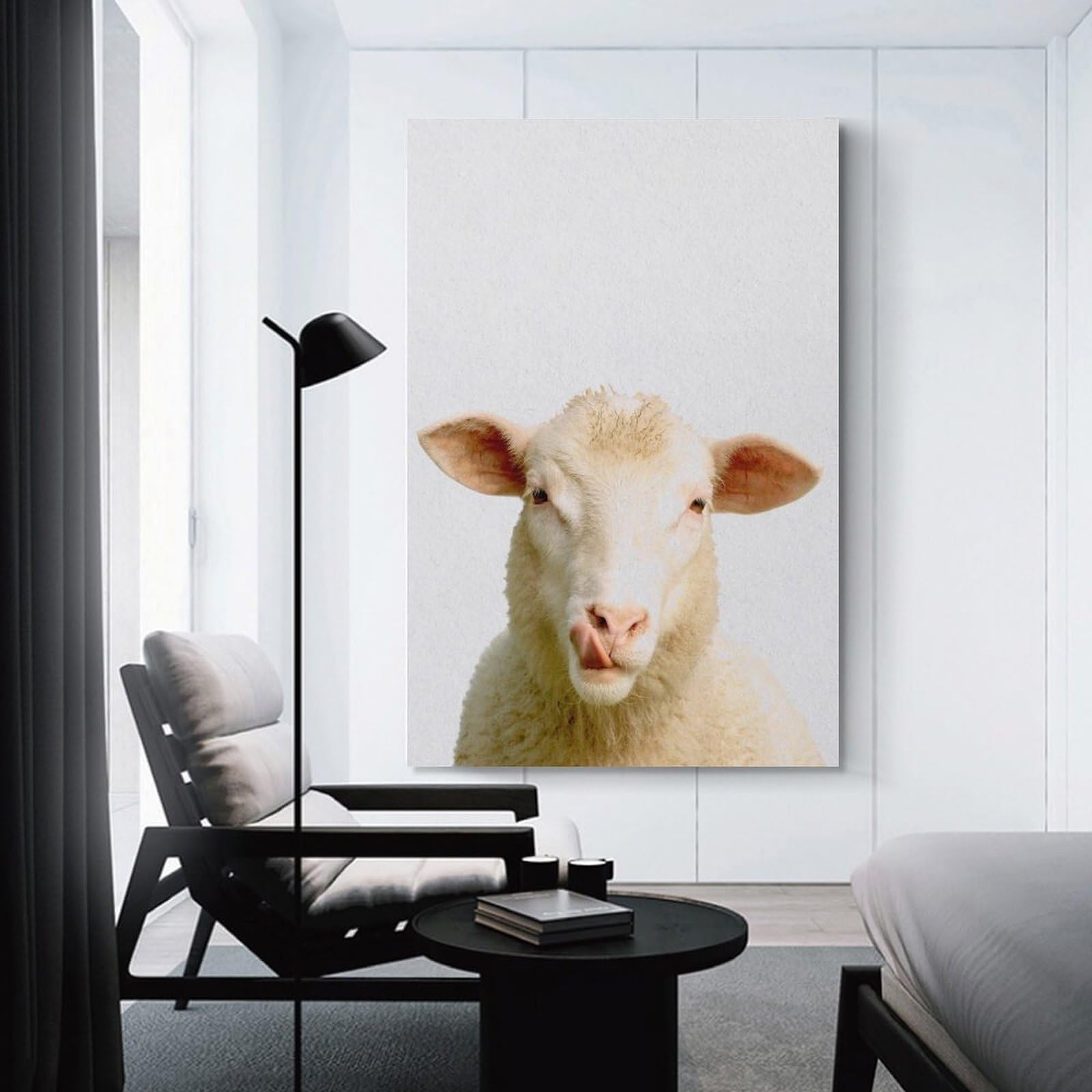 Junmoney Sheep (2) Wall Art Print 20x30inch(50x75cm), for Hallway, Entryway Or Landing, Wall Decor to Refresh Empty Corners, for Cosy Room Updates