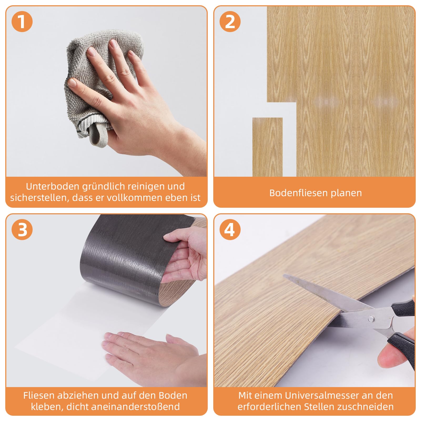 Pavimento in vinile autoadesivo, 36 piastrelle, effetto legno, impermeabile, 91,5 x 15,2 cm, in legno originale, copertura 5 m² (colore legno)