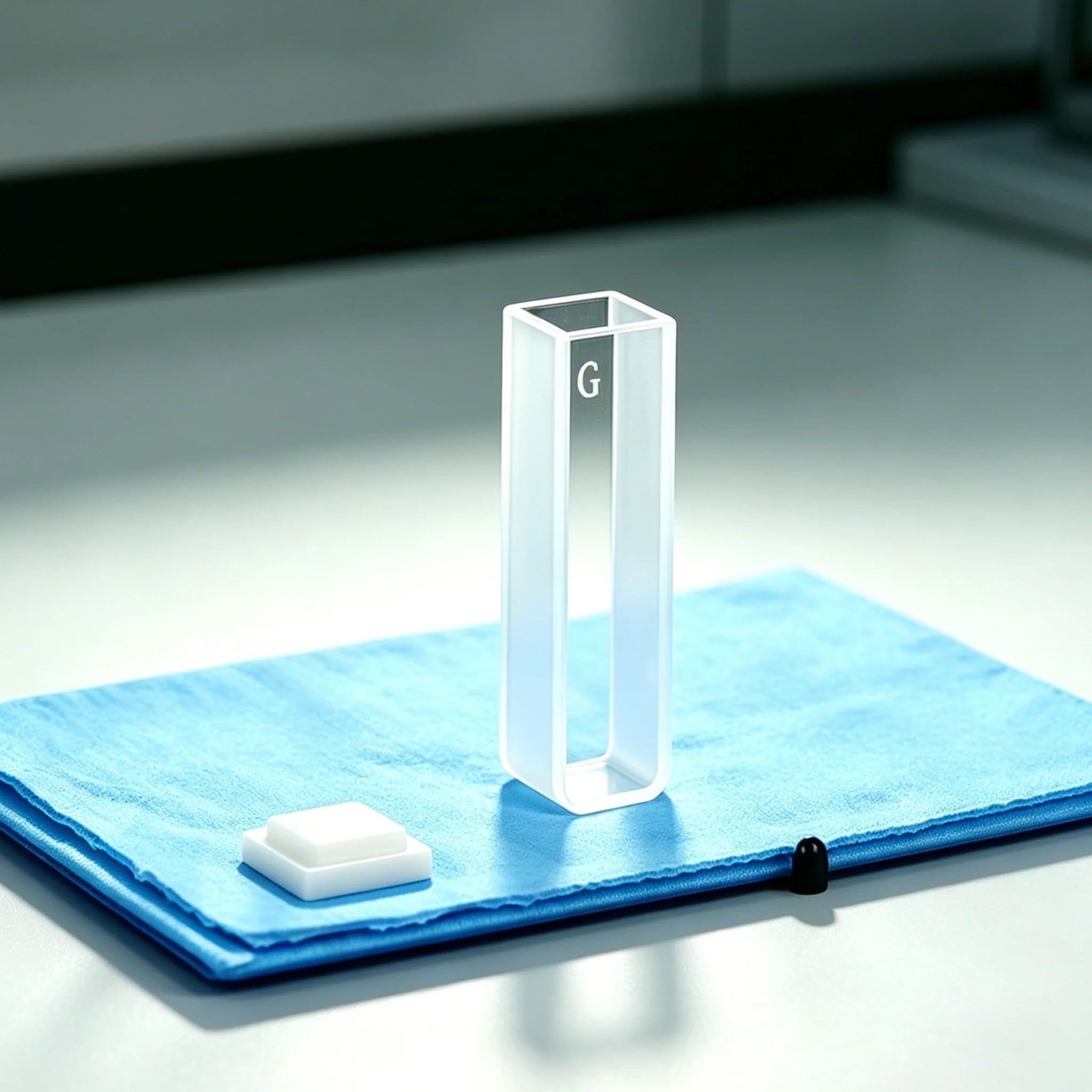 Cubeta de vidrio 4 Uds., celda muestra líquida, trayectoria luz, células absorción 10mm, 3,5 ml, uso for espectrofotómetro, tecnología sinterización frita
