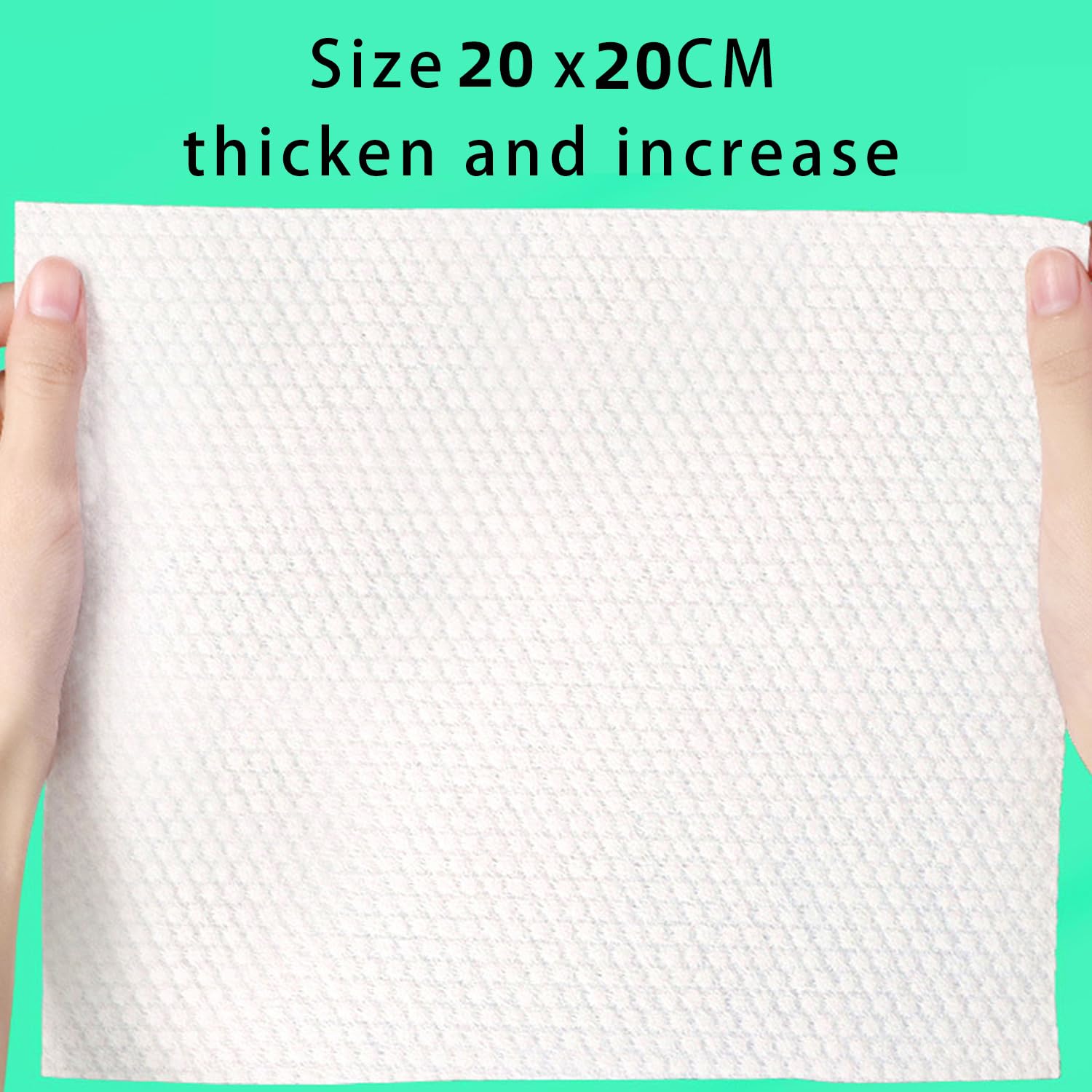 100 Pièces Serviette de Visage Jetable, Lingettes Sèches Pur 100% Coton, Lingettes Bébé, Naturelles et Biodégradables, Lingettes Humides et Sèches épaissies pour Tous Types de Peau (20X20CM)