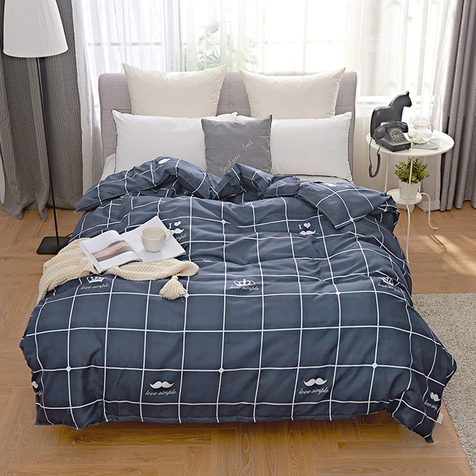 Couvercle de couette haut de gamme 180x220 avec fermeture à glissière cachée
