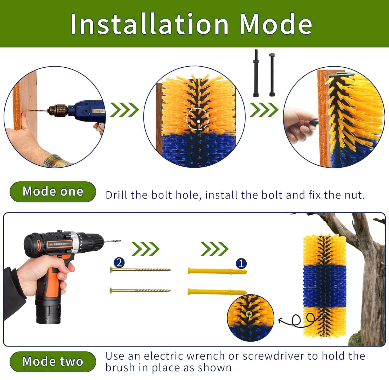 Livestock Scratching Brush 4PCS – Horse Scratching Post, Goat & Cow Grooming Scratcher, 17.13" x 7.48" Cattle Goat Horse Scratch Brush with 16 Screws for Back Itch Relief & Cleaning (yellow, 4pack)