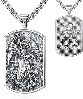 Saint Necklace Sterling Silver 925 Protection Jewelry for Men Women Patron St Medals Amulet Pendant