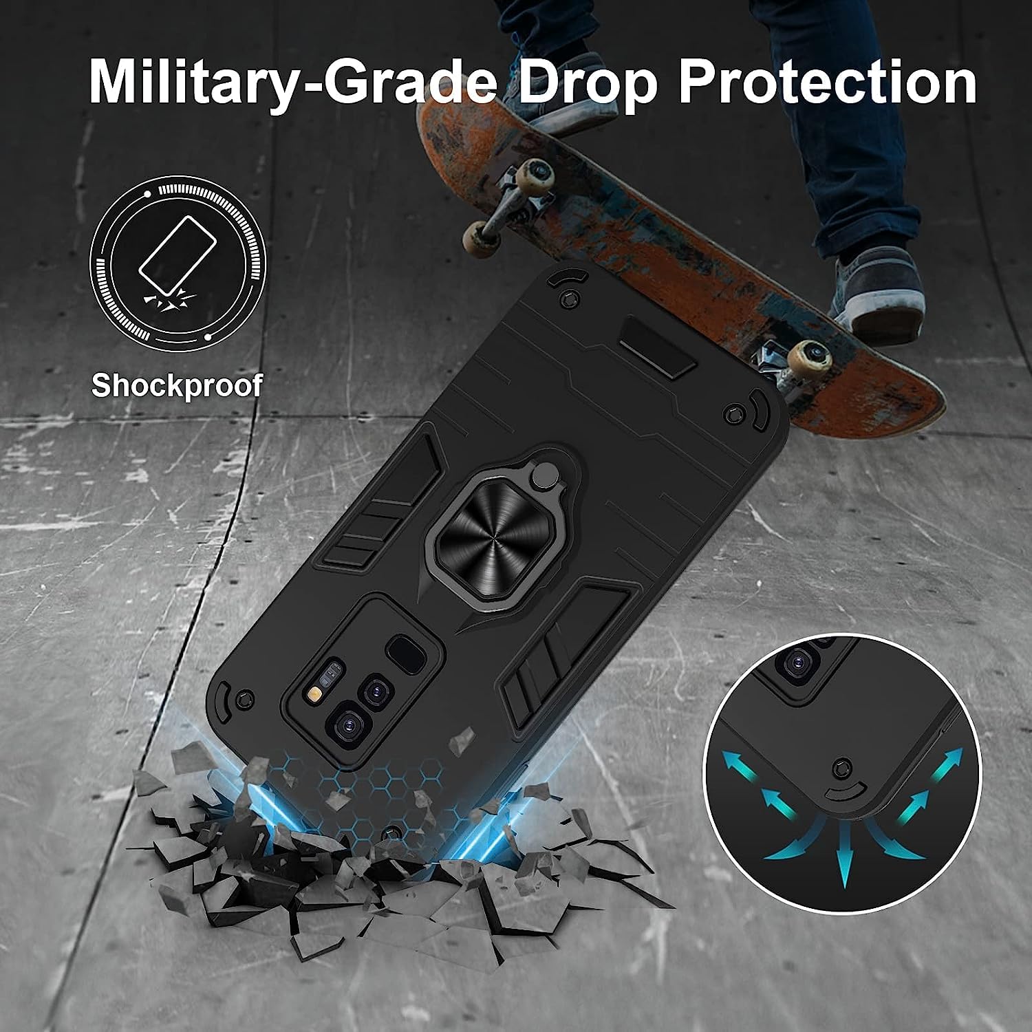 Funda para Xiaomi Redmi Note 15 Pro 5G, Carcasa Antigolpes con Soporte anular metálico, Case Protectora de Grado Militar, Azul — view 54