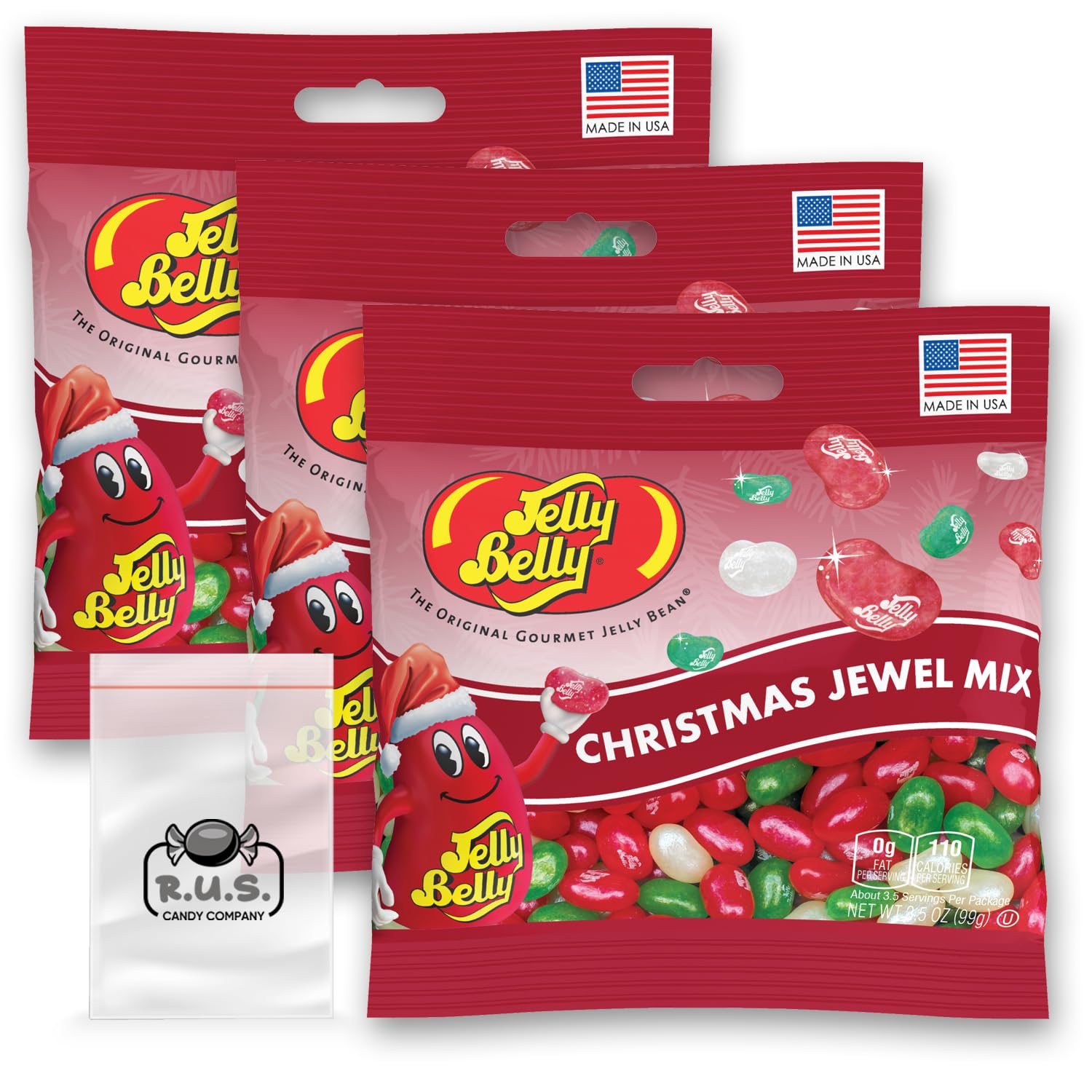 Jelly Belly Jewel Christmas Mix Jelly Beans 3 Pack 3.5