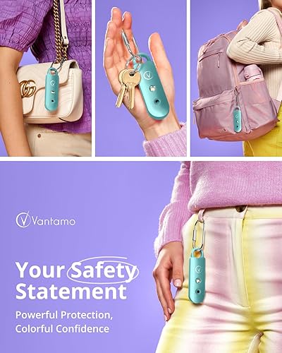 Miniatura 5 de Vantamo Personal Alarm for Self Defense with Low Battery Notice, Strobe Light & Extra Loud 130 dB Double Speakers Safety Keychain Set for Women,