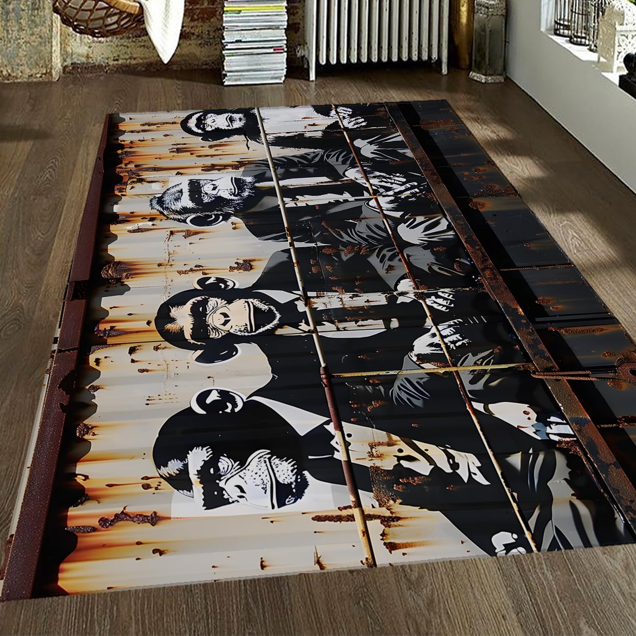 Carpette antidérapante graffiti monkey lavable et facile à nettoyer