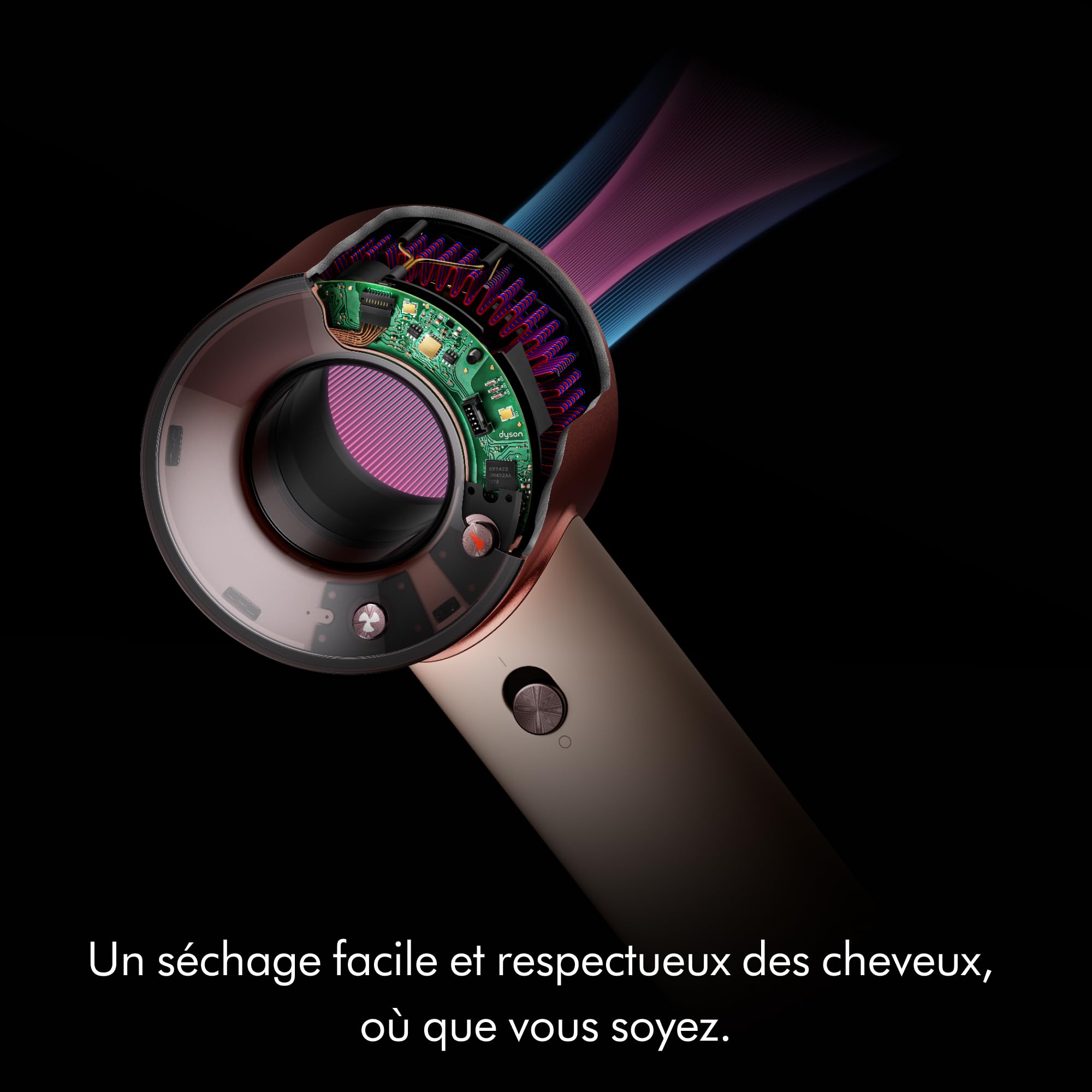 Dyson Supersonic Travel™ Sèche‑cheveux – Compact & Léger, Séchage Rapide, 1220W, Tension Universelle, Contrôle Intelligent de la Chaleur, Compatible Accessoires Supersonic, Rose Céramique