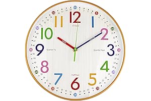 VREAONE Colorful Classroom Clock for Kids