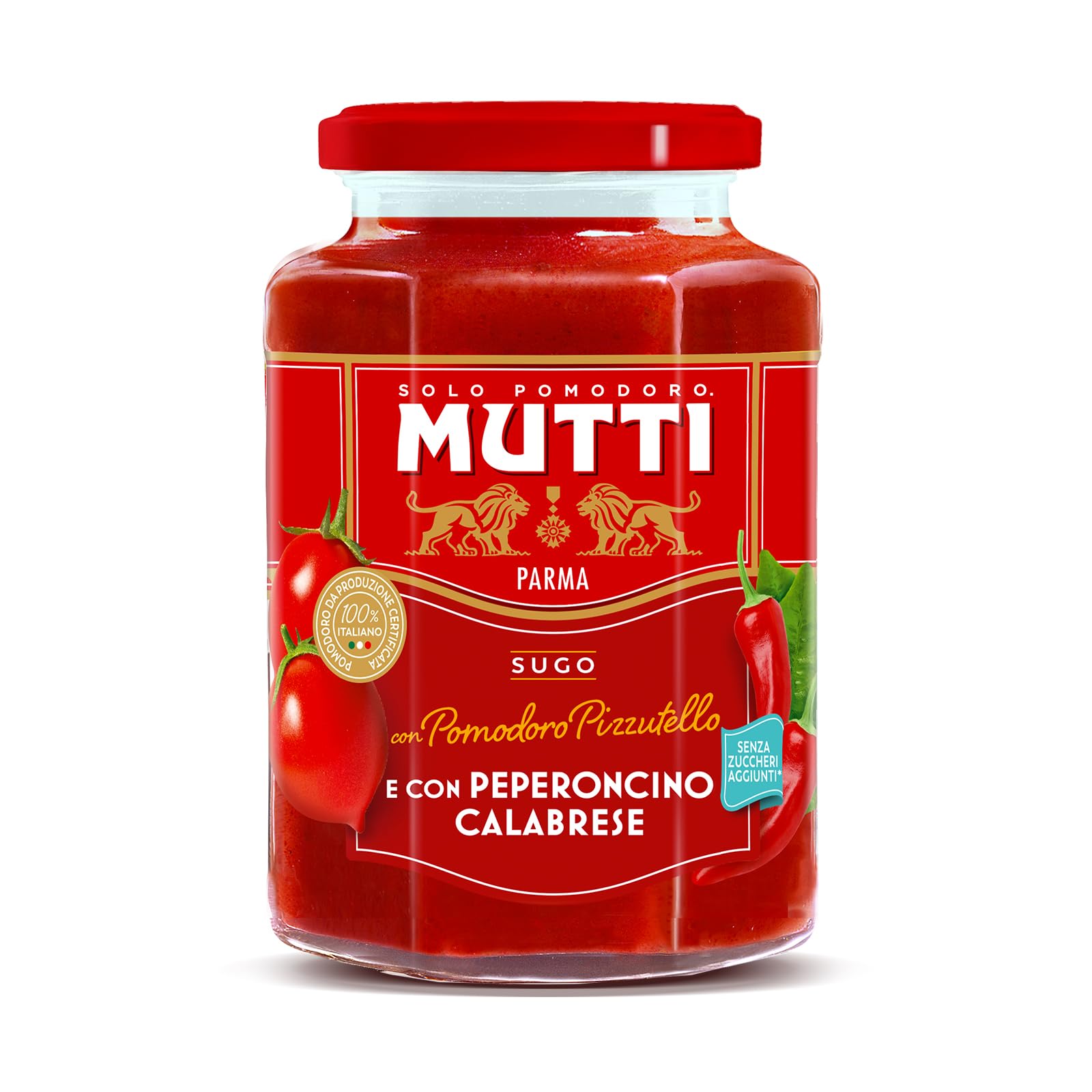 Mutti Simply Sugo with Chili Pepper Peperoncino Chilli Italian Cooking Pasta Sauce, 400 g
