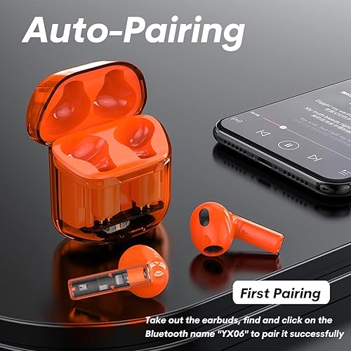 Miniatura 2 de Auriculares inalámbricos Bluetooth intraurales para iPhone Android transparente Blue Tooth 5.3 Ear Buds Deep Bass TWS Auriculares inalámbricos con