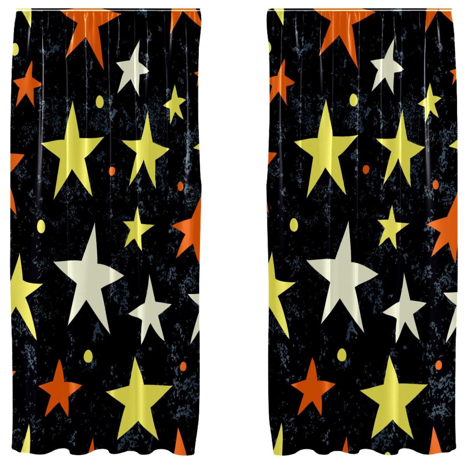 Cortinas opacas de microfibra que bloquean la luz con diseño de estrellas