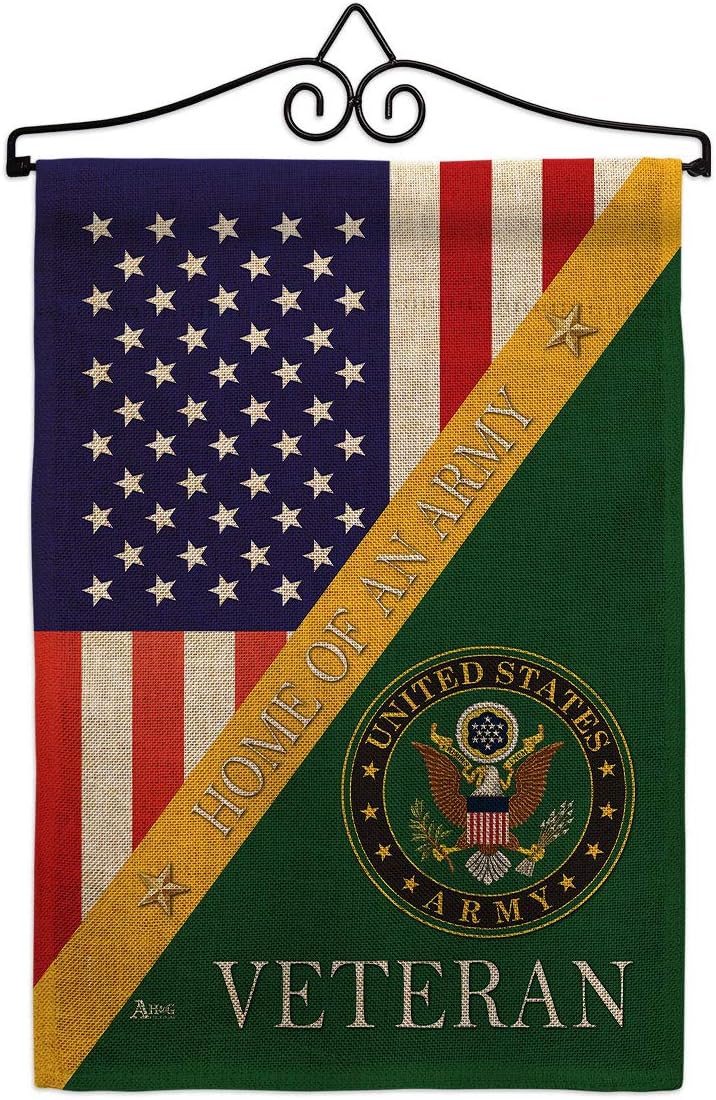 Army Home of Garden Flag Armed Forces Rangers United State American Military Veteran Retire Official Small Decorative Gift Yard House Banner Double-Sided Made In USA 13 X 18.5