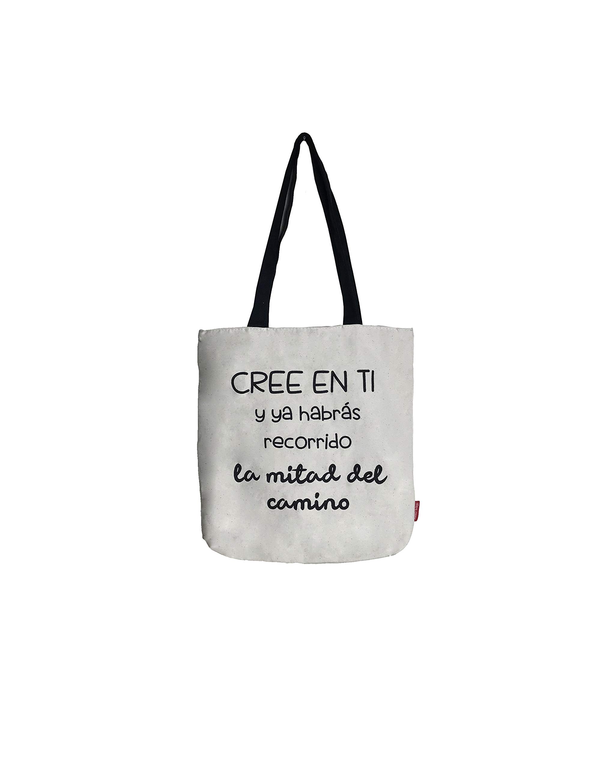 hello-bagsBolso Totebag. Exterior: Algodón 100%. Con cremallera, forro y bolsillo interior. Incluye bonito sobre kraft de regalo. Modelo CREEENTI. Color: Crudo/Negro. Medidas: 37 * 38 cm