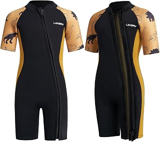 Neoprenanzug Kinder - 2,0 mm Kurz Neopren für Jungen, Pionierweiser Durchgehender Reißverschluss, UV-Schutz, Thermal Wetsuit für Surfen,Schwimmen und Tauchen