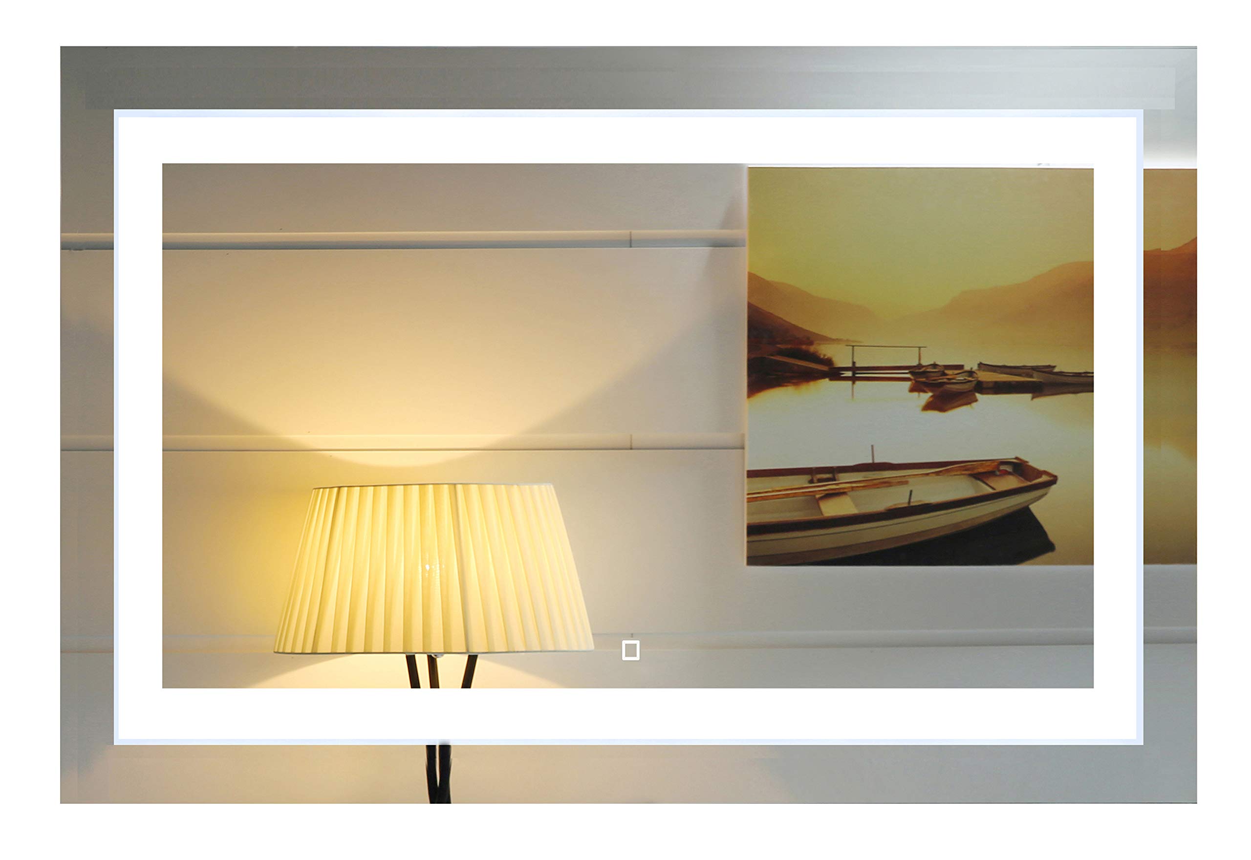 55X36 Inch Wall Mounted Led Lighted Bathroom Mirror with Touch Switch(GS099-5536R) (55x36 inch RE)