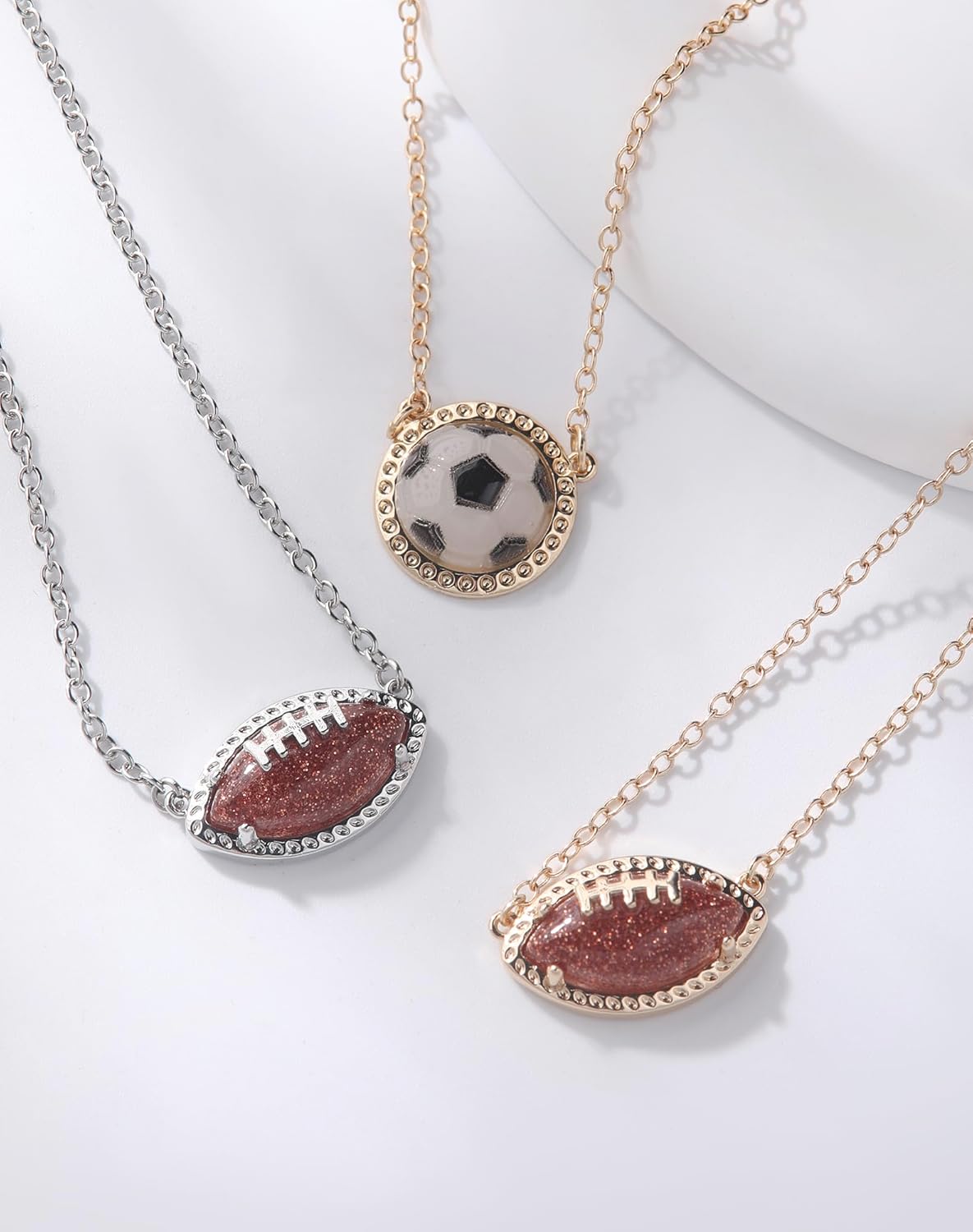 Football Soccer Pendant Necklace for Women Men - 18K Gold Plated Brass Sport Jewelry for Anniversary Fans Holiday - Image 5