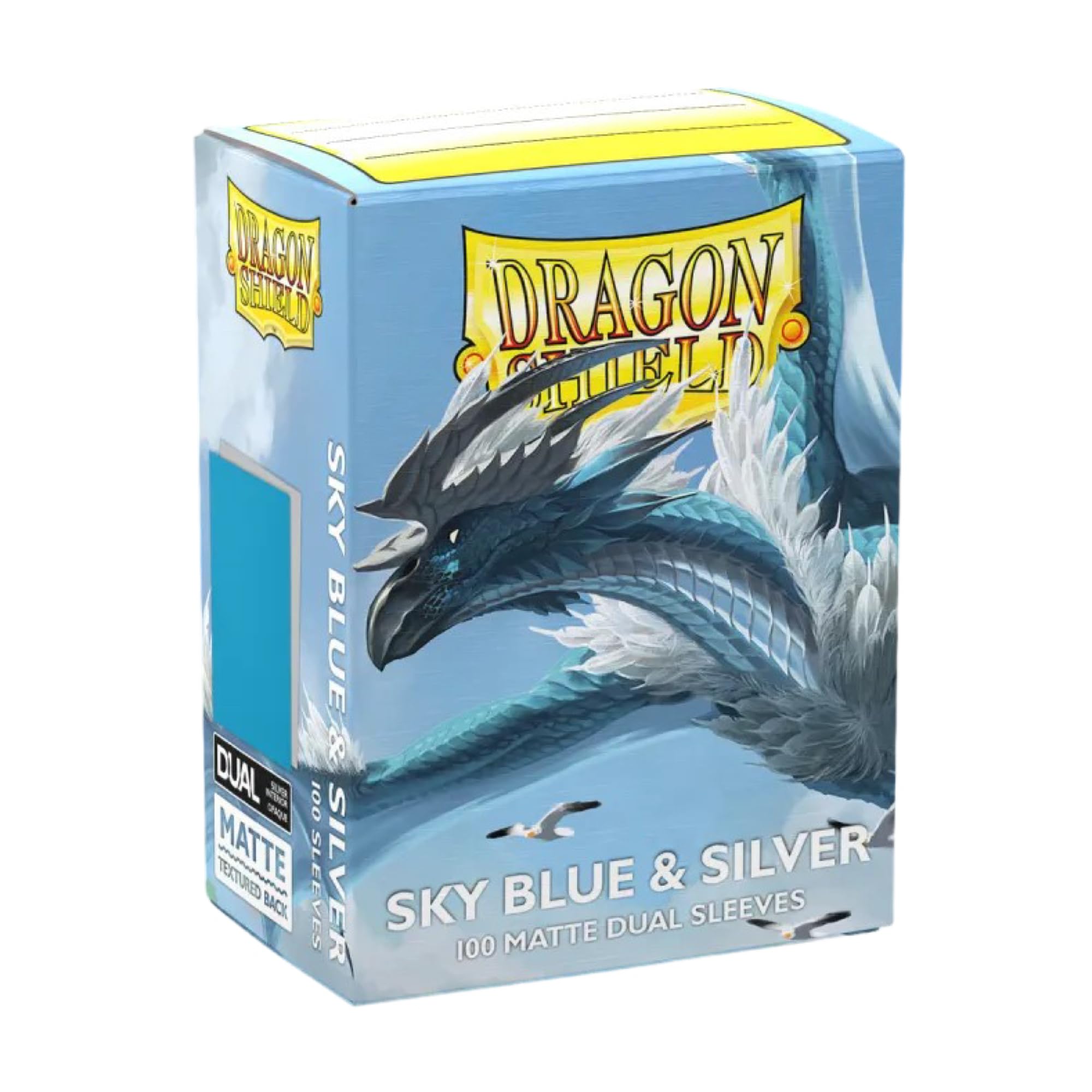 Dragon Shield | Matte Dual Standard Size Card Sleeves | 100ct - Smooth & Tough Premium TCG Sleeves - Compatible with Pokemon, One Piece, and Magic: The Gathering | Sky Blue & Silver - 3