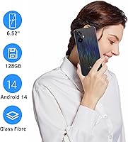 Vista 7 de redbeat Teléfonos celulares Android 14 desbloqueados, procesador de 8 núcleos de 1.6 GHz 6.52 pulgadas IPS, 5000mAh, 9GB RAM 128GB ROM expandible