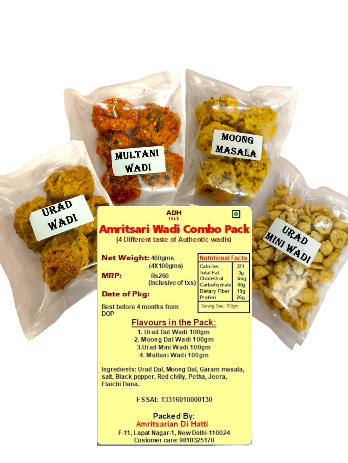 See full amazon price history chart for ADH Amritsari Wadi Combo 4 in one | 4X100gms | Urad Dal Wadi 100gm | Moong Dal Wadi 100gms | Mini Urad Wadi 100gm | Multani Wadi 100gms ADH Amritsari Wadi Combo 4 in one | 4X100gms | Urad Dal Wadi 100gm | Moong Dal Wadi 100gms | Mini Urad Wadi 100gm | Multani Wadi 100gms (B0BVB6BJF1) Amazon Price History, Amazon Price Tracker