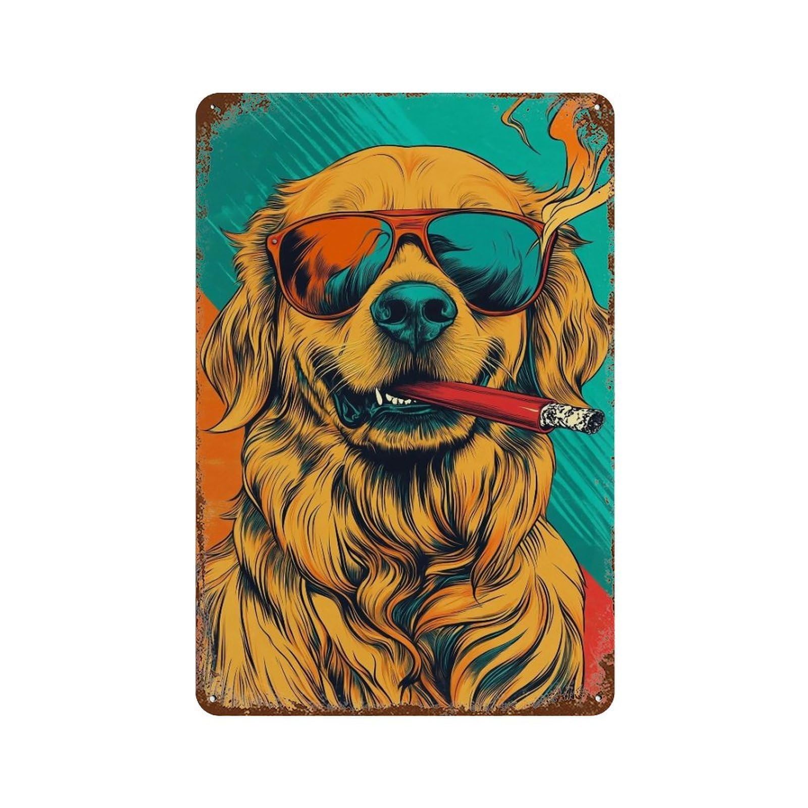 HDURYEYRYY Cool Retro Pup 01 Wall Retro Iron Vintage Art Metal Tin Sign Poster Modern Home Cofffee Club Art Bar Shop Decor 30x20cm