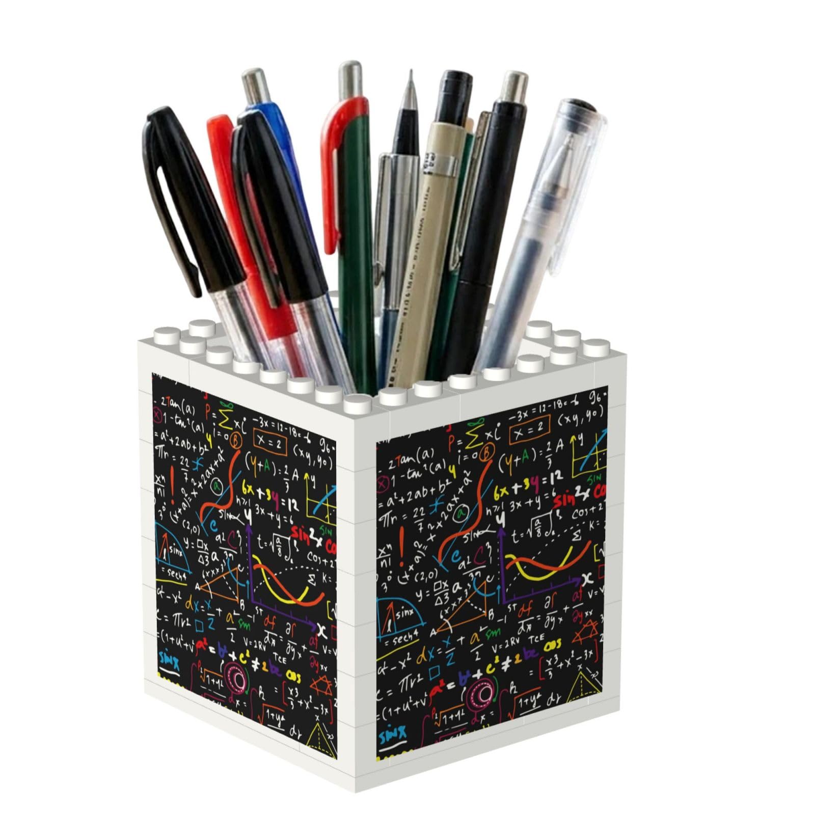 Poadnly Math Formula, Pen Pot Pencil Holder for Office Home School, Compact Desk Organiser for Office Stationery