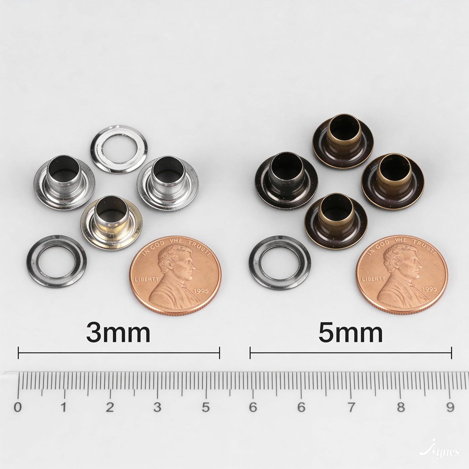 3mm Grommet Kit 3mm Eyelets 3mm Grommet And Washer Kit 3mm Eyelet Kit Eyelet Grommet Set Washers Fastener for Leather Craft Clothes Sewing Accessories with 3pcs Handwork Tools Set(3mmx420pcs)