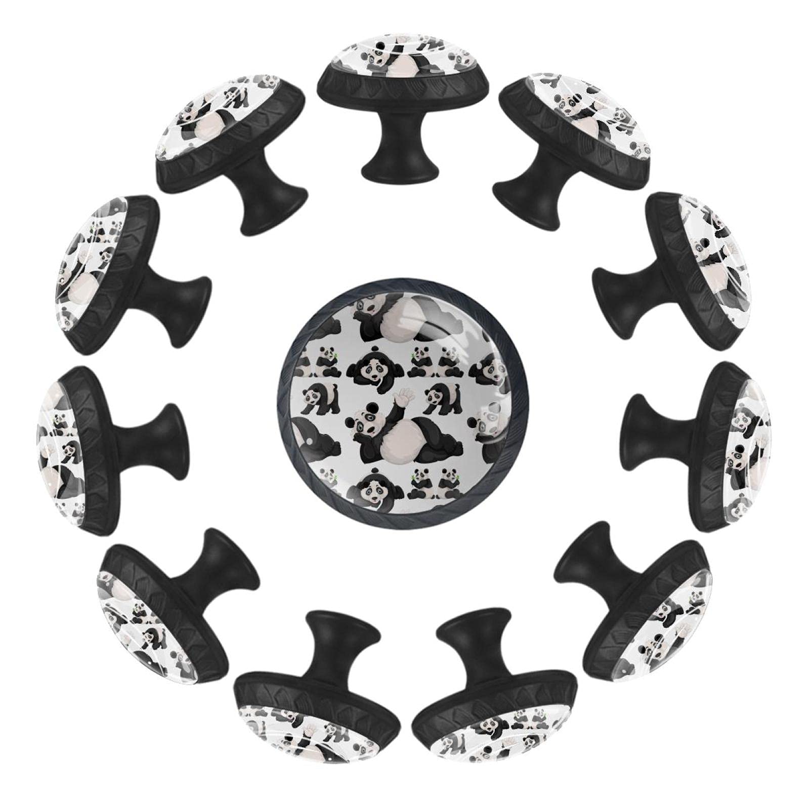 Boutons de tiroir panda 35mm lot de 12 poignées rondes pour commode de chambre