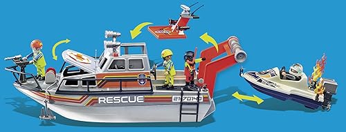 Miniatura 4 de Playmobil Rescate de incendios con embarcaciones personales