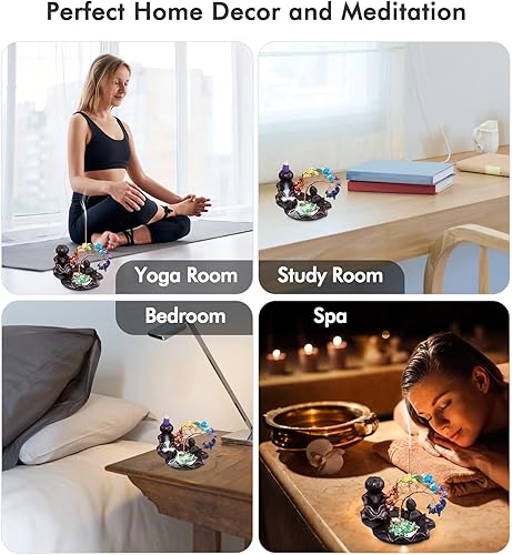 Miniatura 7 de Quemador de incienso en cascada de cristal, quemador de incienso de reflujo hecho a mano, cerámica, árbol del dinero, piedra de cristal, quemador de