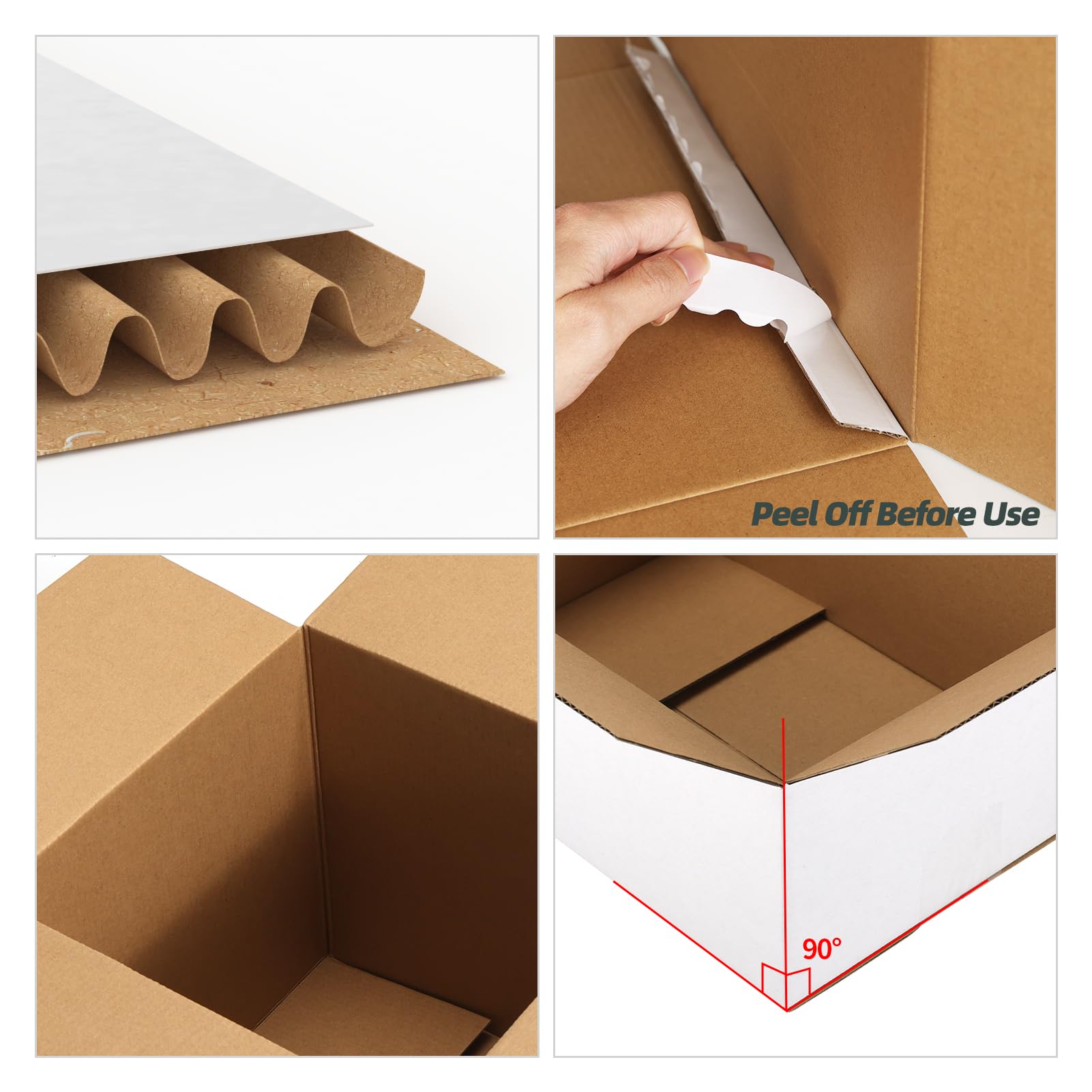 CRUGLA 12x10x4 weiße Versandkartons 15er Set weiße Wellpappkartons für Kleinunternehmen Versand Versand Verpackung