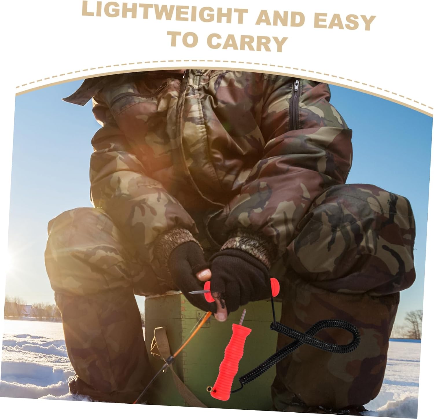 Toddmomy Portable Ice Cracking Tool with Orange Neck Strap for Sports Efficient Ice Breaking and Snow Removal and Activities