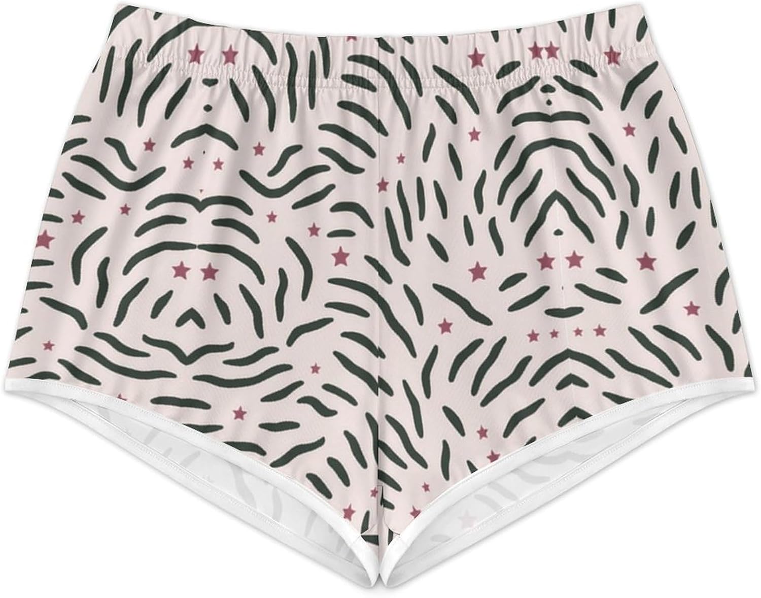 Zebra Star Print Novelty Floral Tropical Print Shorts Ladies Lightweight Loose Holiday Beach Shorts
