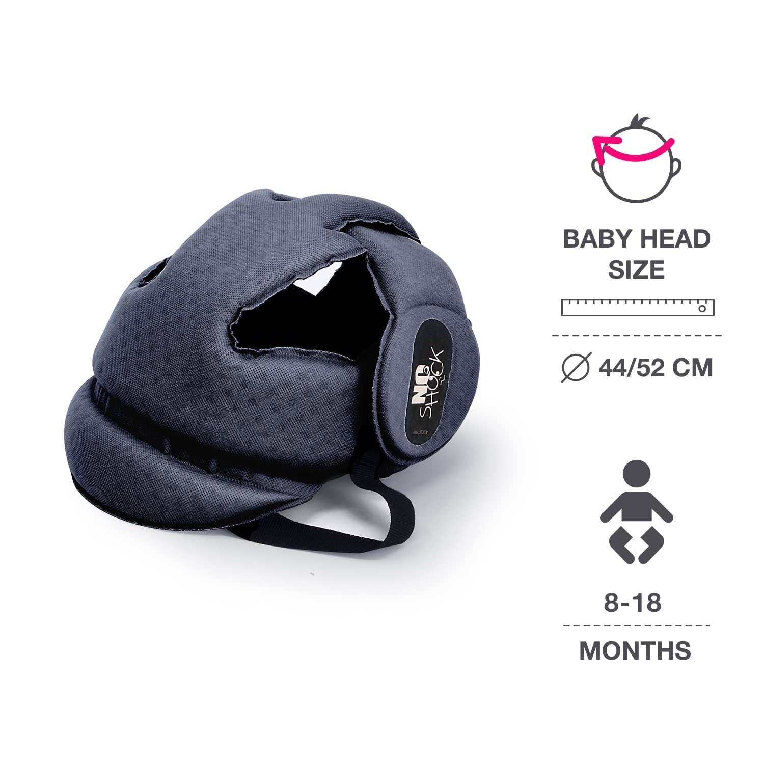 OKBABY Casco Protettivo per Bambino - Caschetto di Protezione per Gattonamento - per Bambini 8-18 Mesi (taglia 44-52)