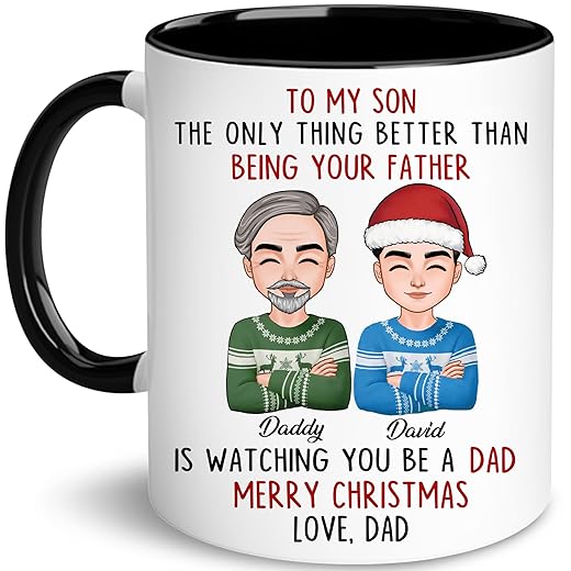 BSQUIELE Dad Mug, Gifts for Dad Coffee Mug Christmas Gifts Dad Mugs Funny Dad Gifts from Daughter Son, Happy Birthday Gifts for Dad, Thanks For Being My Dad Funny Coffee Mug