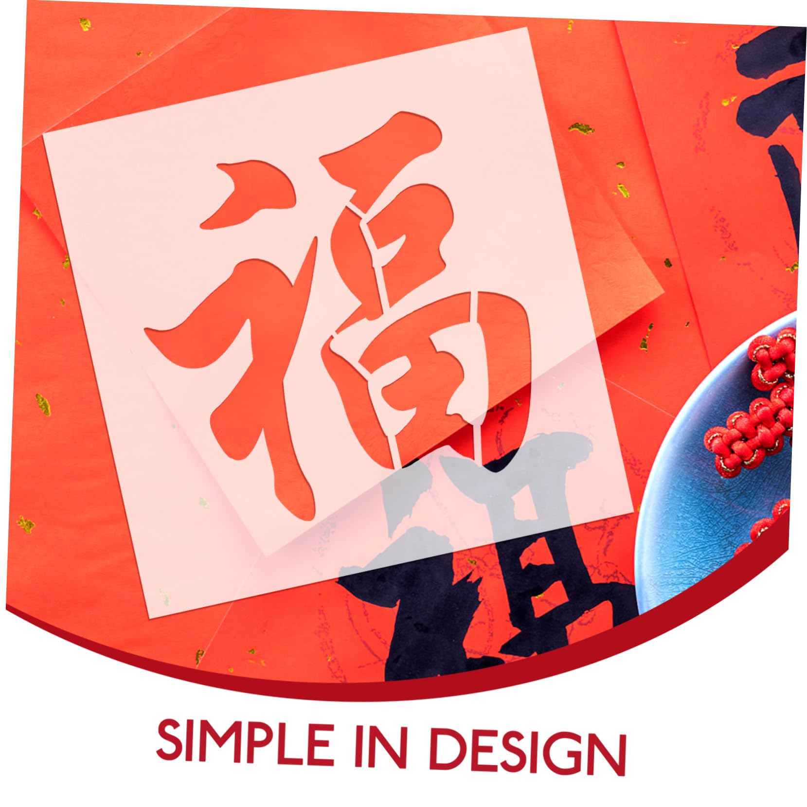 Tofficu 3pezzi Stencil Di Pittura Hollow-out Fu Per Anno Template Decorativo Per Pareti e Progetti Di Artigianato Per Feste e Celebrazioni Cinesi