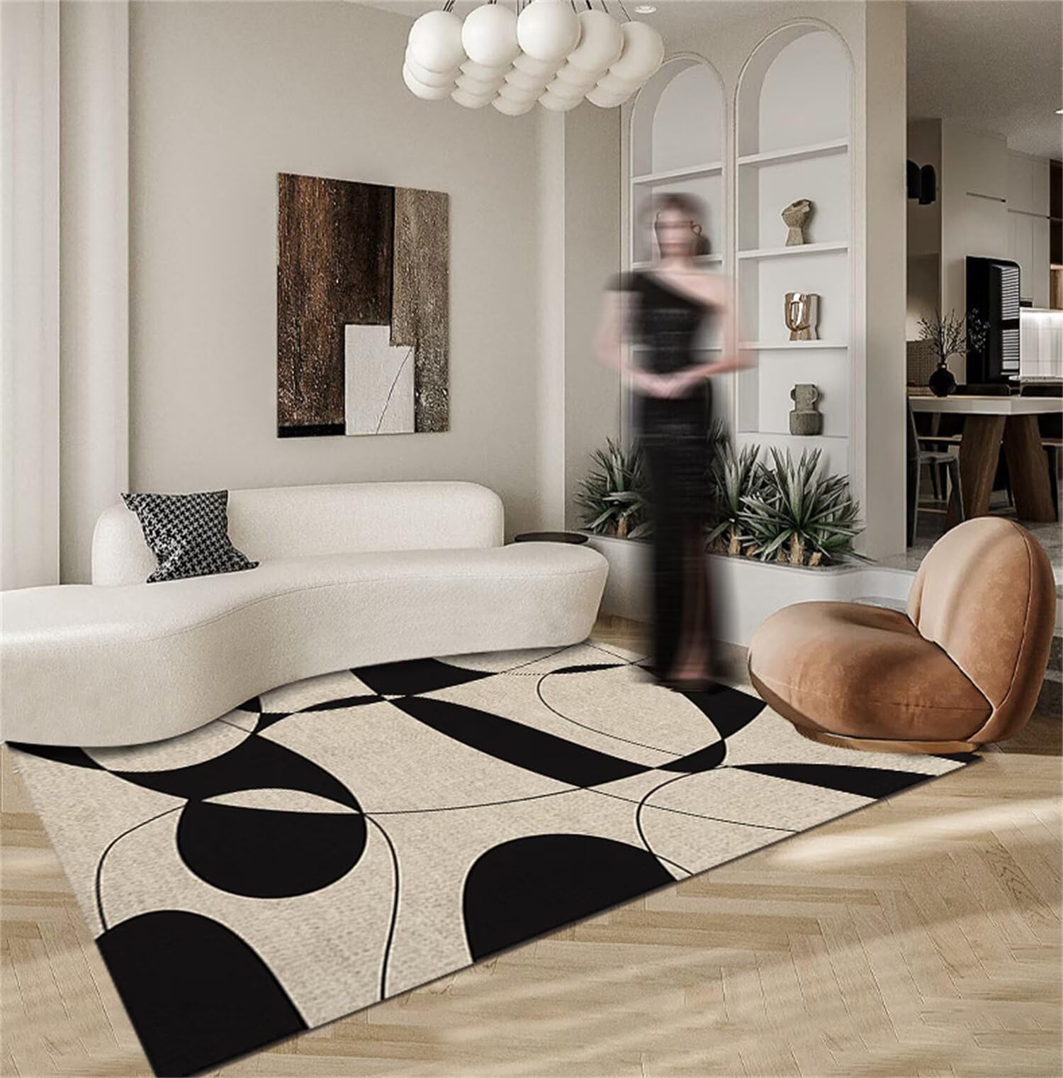 Tapis de couloir en velours cristal élégant et doux de 70 x 200 cm