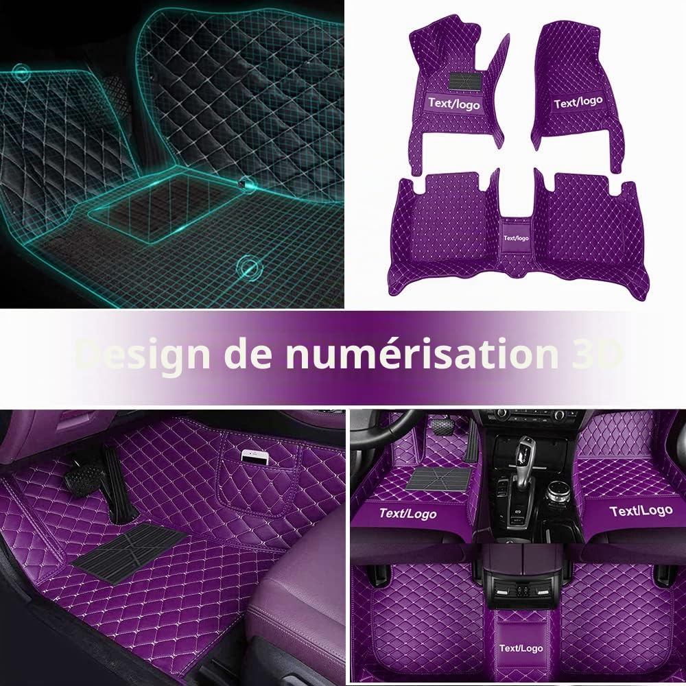 Tapis de Voiture sur Mesure pour 98% Voiture pour Voitures, cabriolets, camions, Vans, SUV Imperméable et antidérapant Violet