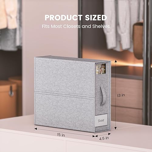 Miniatura 2 de Organizadores y almacenamiento de sábanas, organizador de sábanas plegable para armario de lino, organizador de armario de lino para ropa de cama,