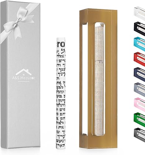 A&S Mezuzot Funda transparente de mezuzá en acrílico Lucite, impermeable, regalo de Judiaca moderno, decoración de prosperidad para el hogar