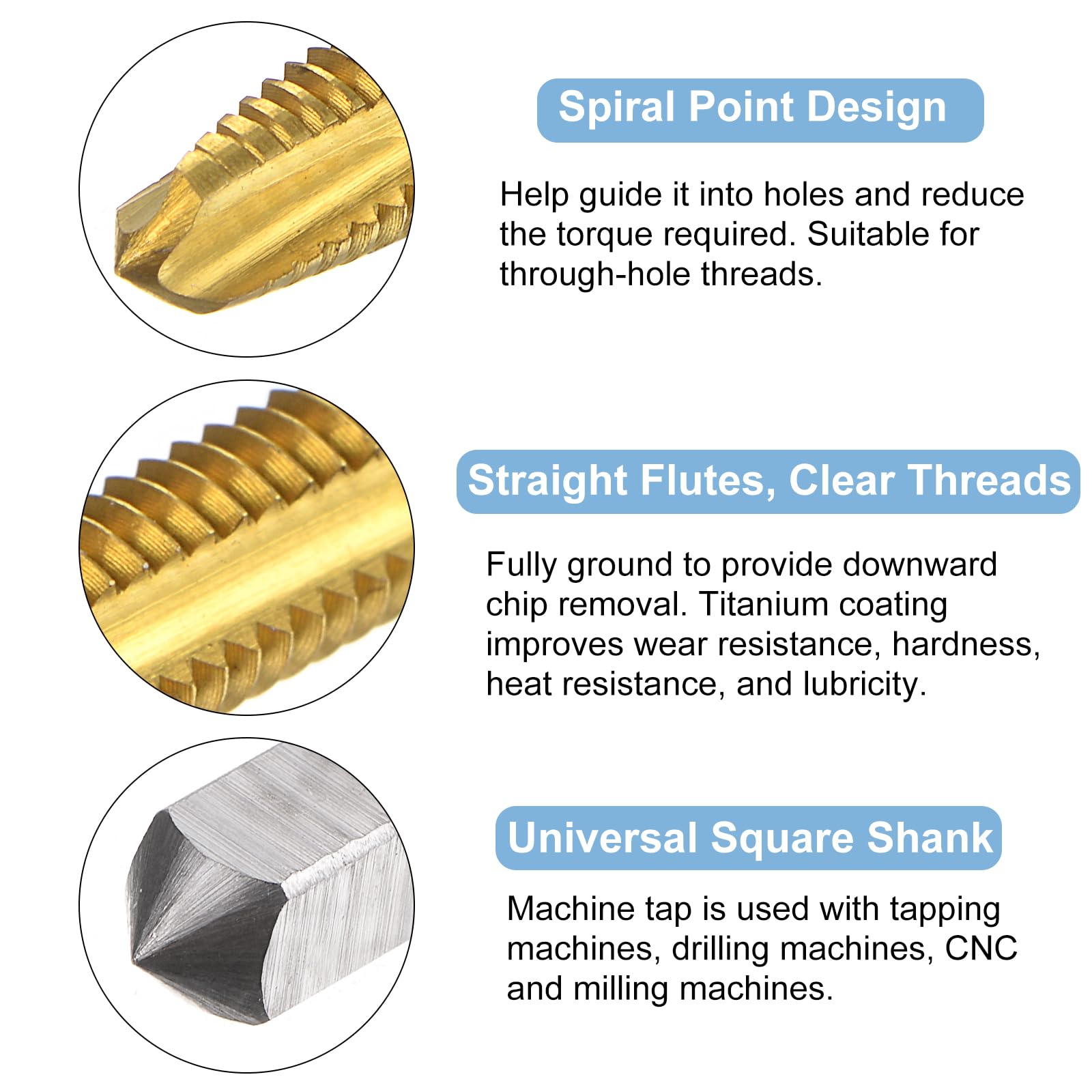 Rubinetto Filettato Macchina HSS Misura 4 Mm X 0 7 Con Design A - Foto 3