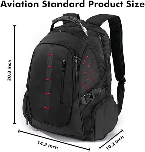 Miniatura 5 de Lekakii Mochila de viaje para laptop para hombre, mochila impermeable extra grande para viajar en avión, bolsa de computadora de negocios de 17.3