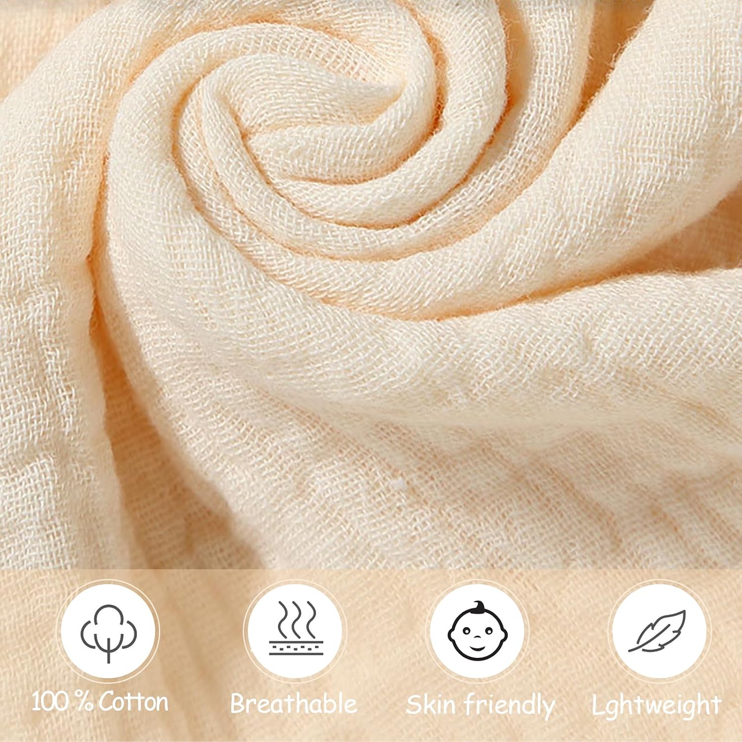 Loveys for Babies, 2 Pack Organic Cotton Muslin with Attachable Snap Closure - Loveys for Babies Newborn Baby Lovey Security Blankets (Khaki)