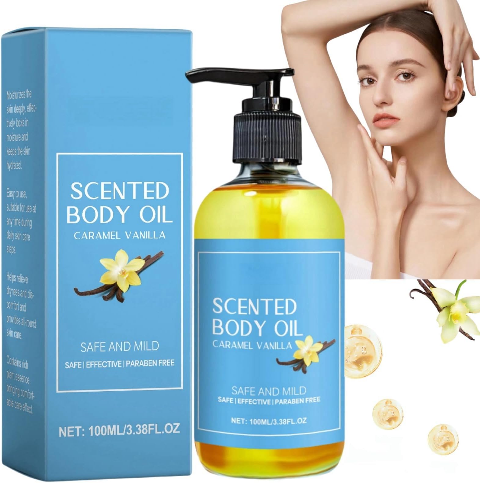 100ml,Body Oil Caramel Vanilla,Fragrances Body Oil,Body Oil Vanilla,Body Oil,Body Oils For Women,Scented Body Oil,Nourish Vanilla Body Oil,Vanilla Moisturiser,Body Massage Oil