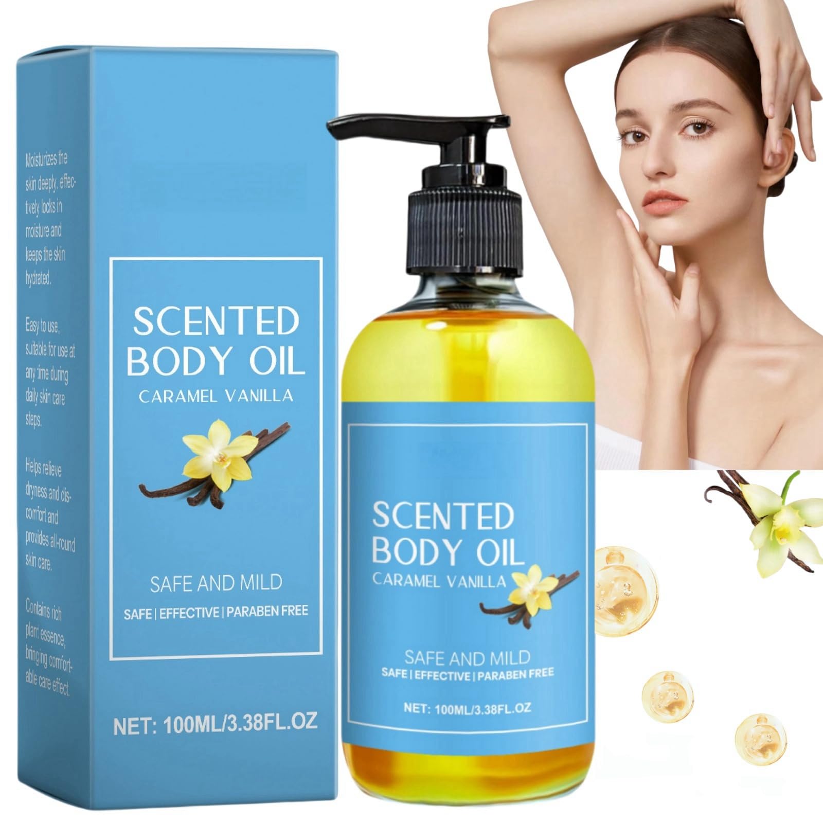 100ml,Body Oil Caramel Vanilla,Fragrances Body Oil,Body Oil Vanilla,Body Oil,Body Oils For Women,Scented Body Oil,Nourish Vanilla Body Oil,Vanilla Moisturiser,Body Massage Oil