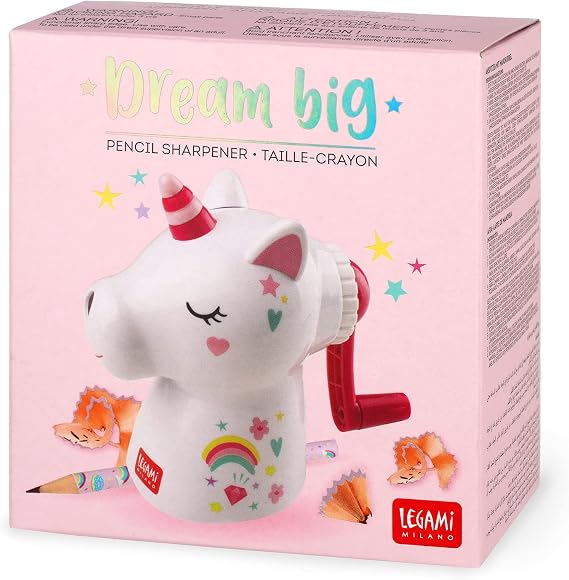 Legami - Hand cranked Pencil Sharpener, with Container, Manual Sharpener, 6 x 10 cm