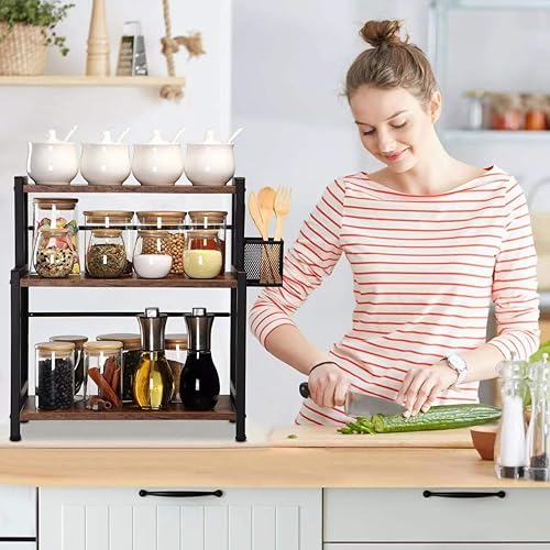 Miniatura 7 de Love's fengfang 3-Tier Spice Rack Organizer with Wire Basket,kitchen countertop organizer,spice rack countertop,seasoning rack,Seasoning Rack