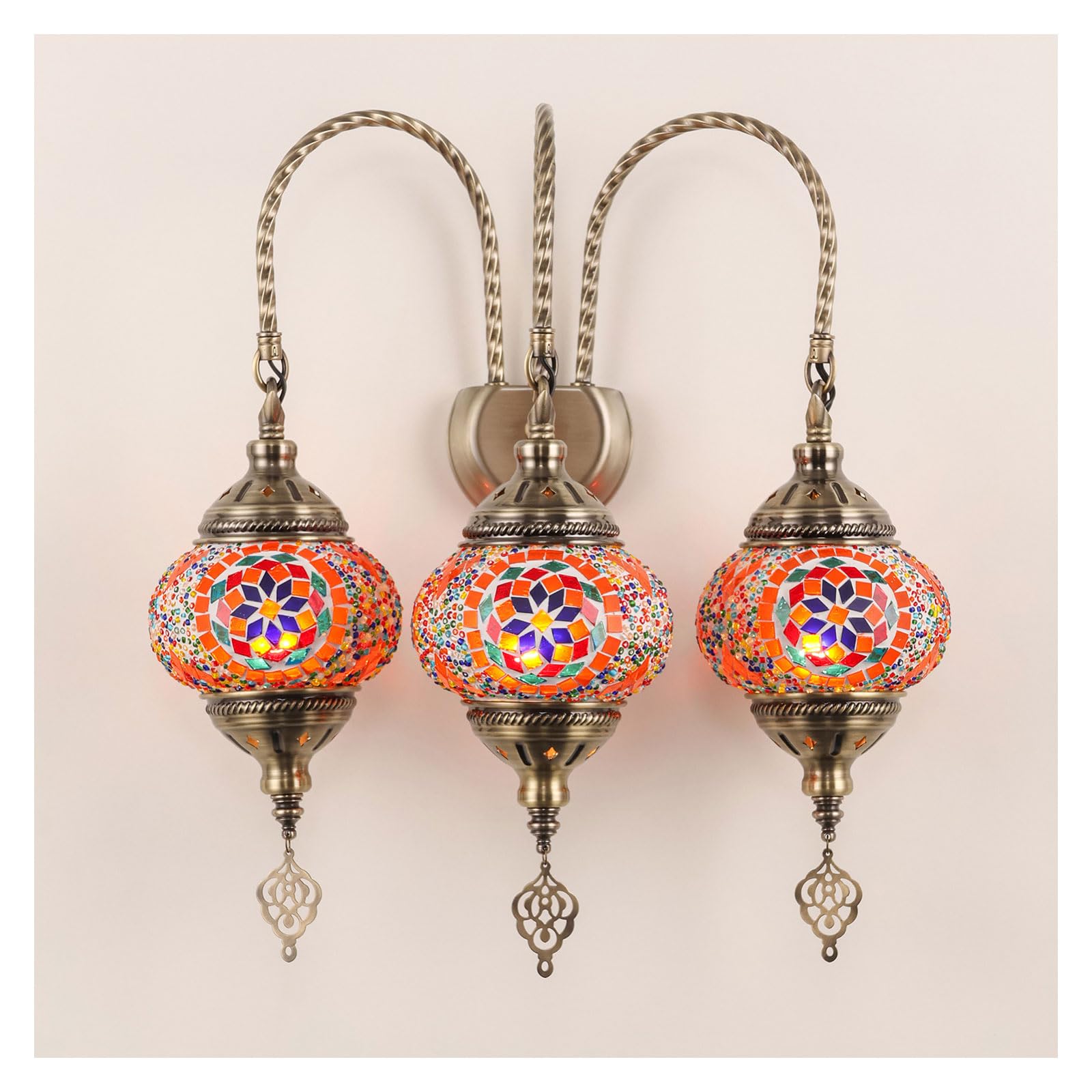 Lampade da Parete Doppie in Stile Etnico, retrò, nostalgiche, romantiche, Decorative per Interni, Ideali per Il corridoio.
