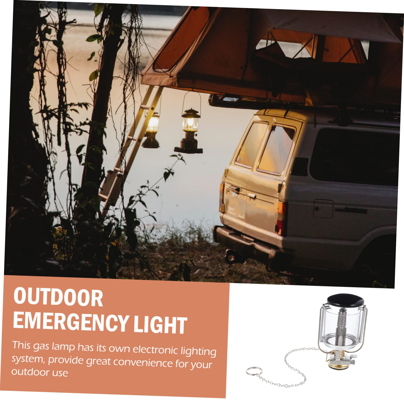 KOMBIUDA 1set Outdoor Gas Lantern Compact Camping Lamp for Emergency Lighting Easy to Use for Patio Garden Barbecue and Outdoor Activities