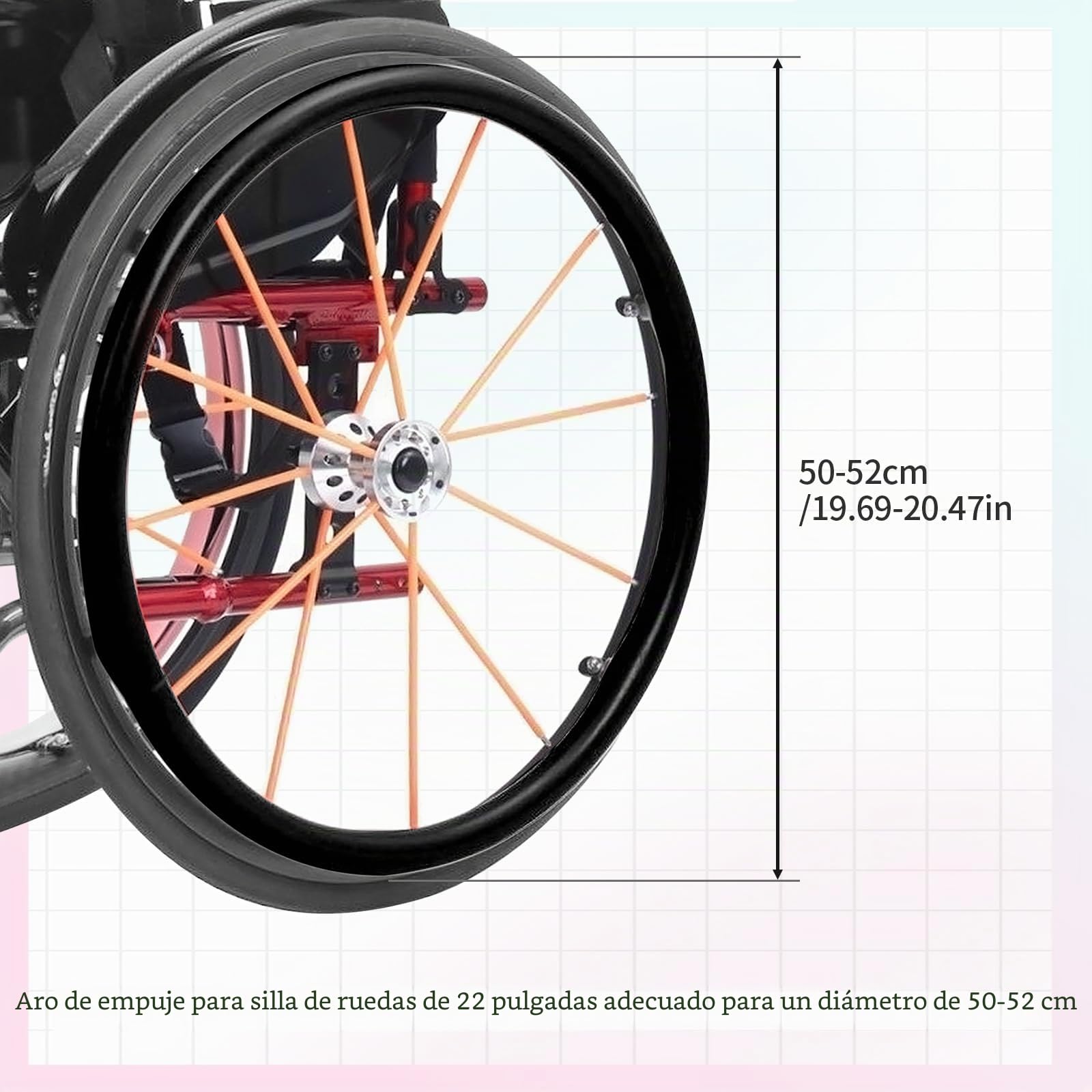 Cubierta para silla de ruedas traseras deportivas, cubierta de silicona para silla de ruedas, cubierta trasera para silla de ruedas, antideslizante, resistente al desgaste, cubierta de empuje de mano